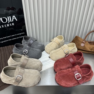 新款 潮鞋 磨砂皮真皮厚底内增高女百搭休闲爆款 女鞋 勃肯鞋 2026春季