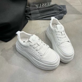 新款 女鞋 真皮厚底增高小白鞋 爆款 百搭休闲运动板鞋 芭慕秀2026春季