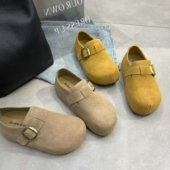 新款 潮鞋 真皮厚底内增高百搭休闲女鞋 单鞋 勃肯鞋 芭慕秀2026春季