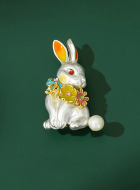 2023年爆款合金小兔兔可爱胸针别针幸运吉祥物配衣服连衣裙饰品