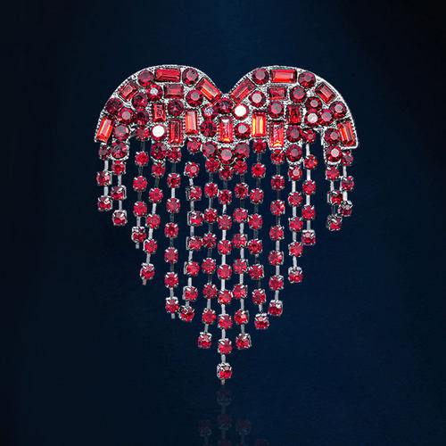 其他小香风合金女爱心胸针国风