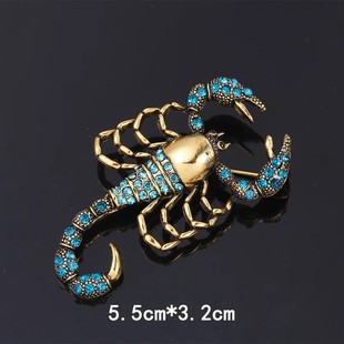 宫廷复古蝎子胸针女气质防走光胸花简约徽章别针领针大气配饰品