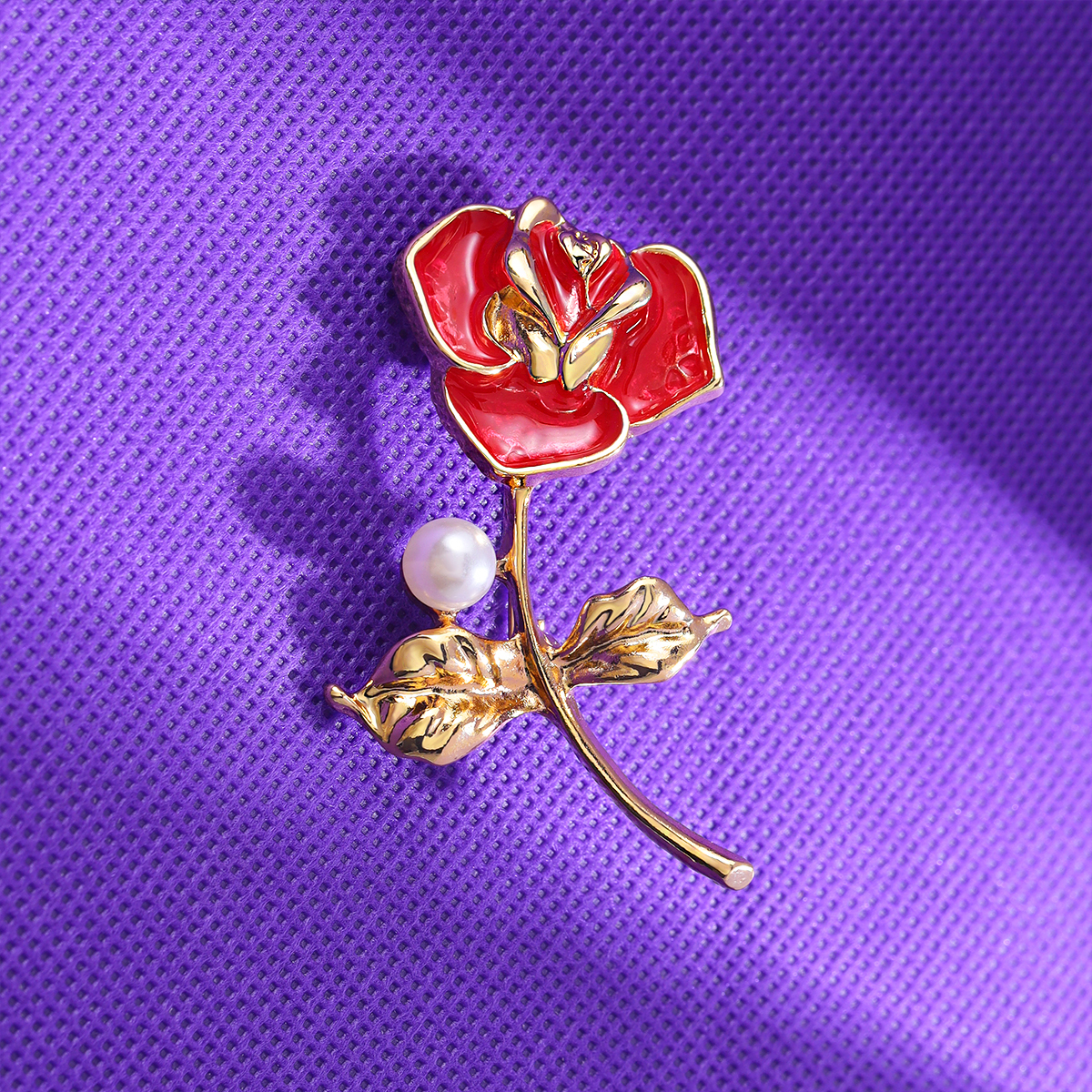 玫瑰花胸针合金滴油珍珠气质百搭服装配饰别针小众设计感简约胸花