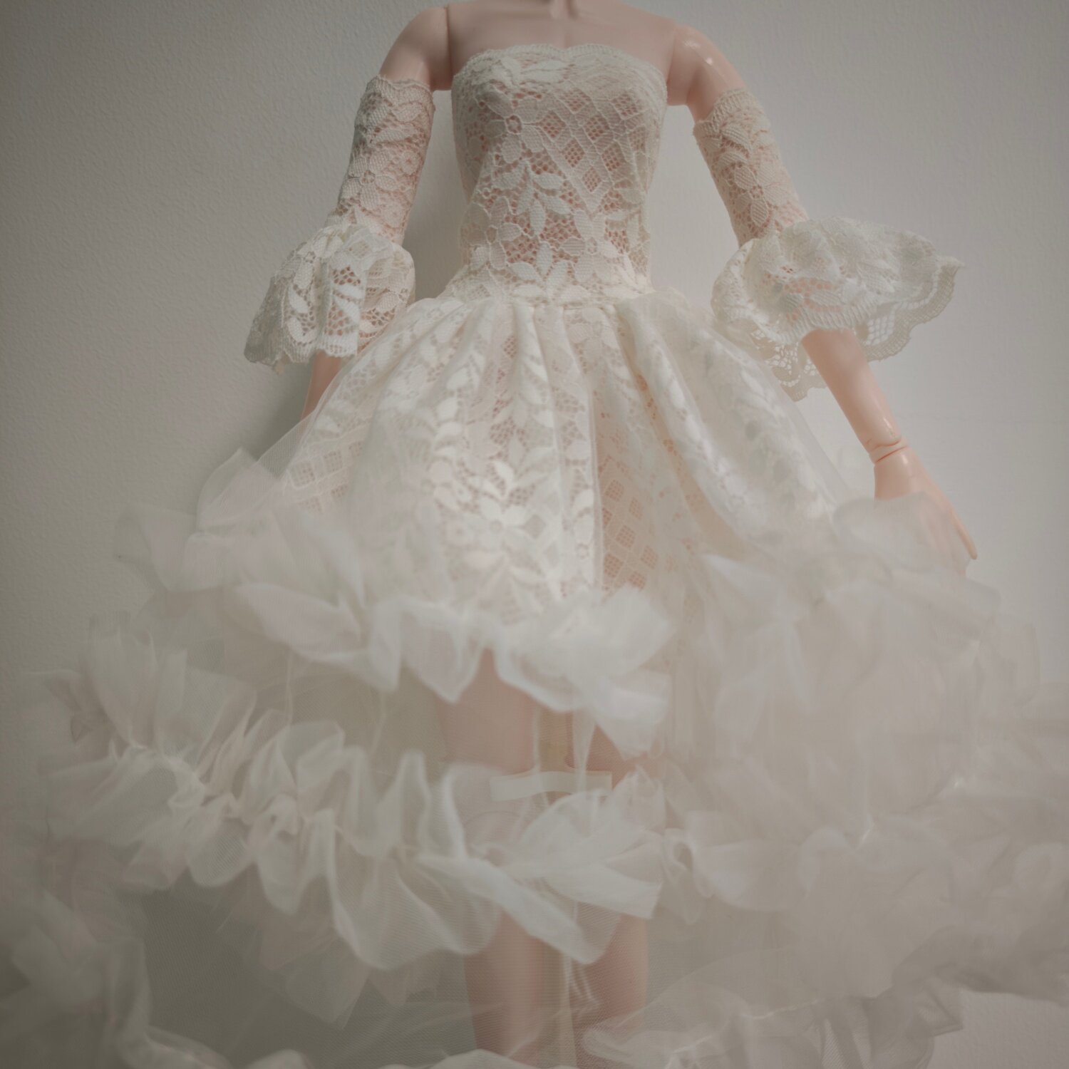 BJD三分娃衣MJD60M娃娃白婚纱紫色公主服欧美风