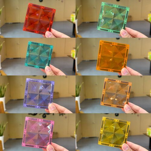 7.5cm彩窗磁力片磁性积木儿童益智玩具拼图补充装大颗粒磁力片