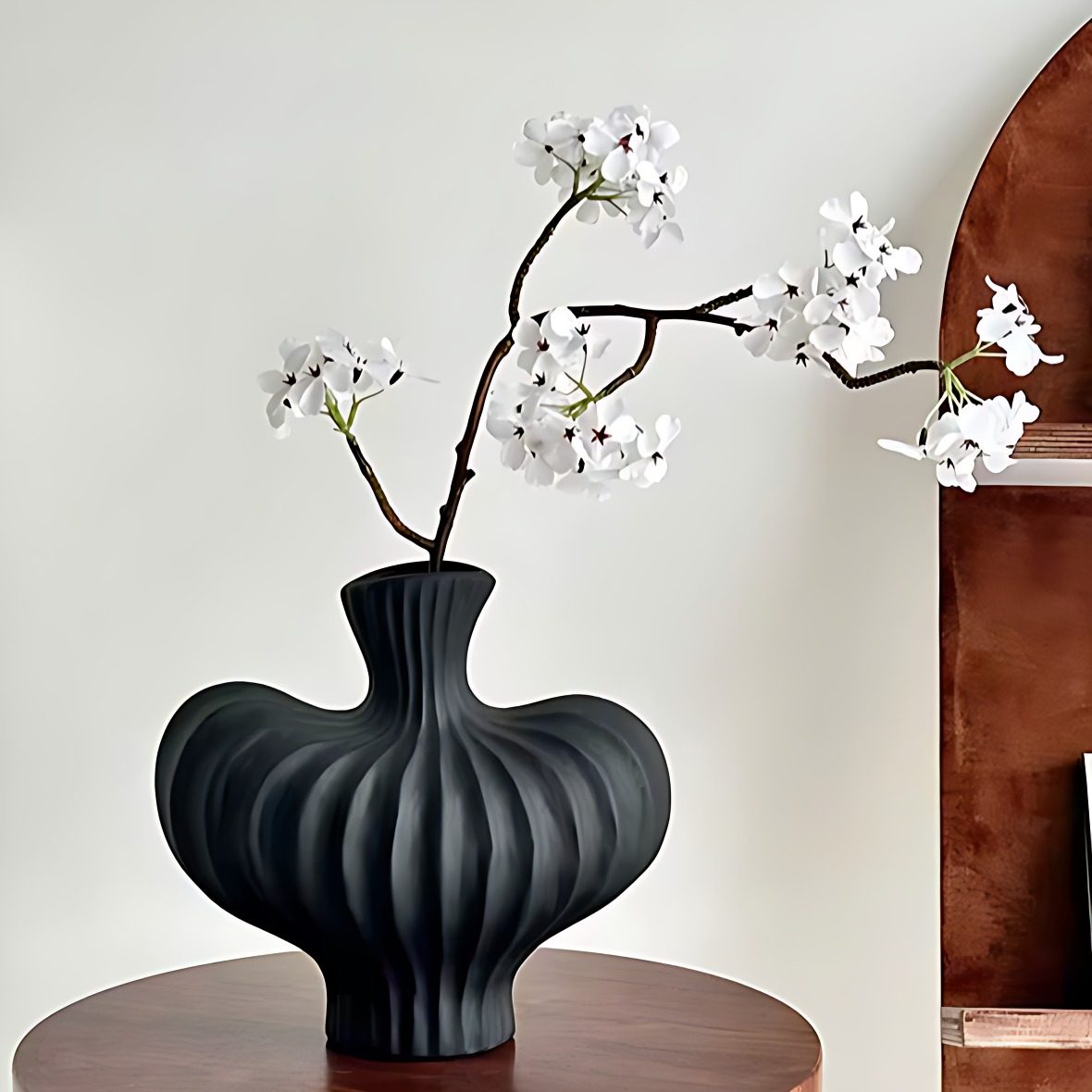 高级感花瓶陶瓷复古插花器侘寂风玄关电视柜干花摆件艺术装饰品