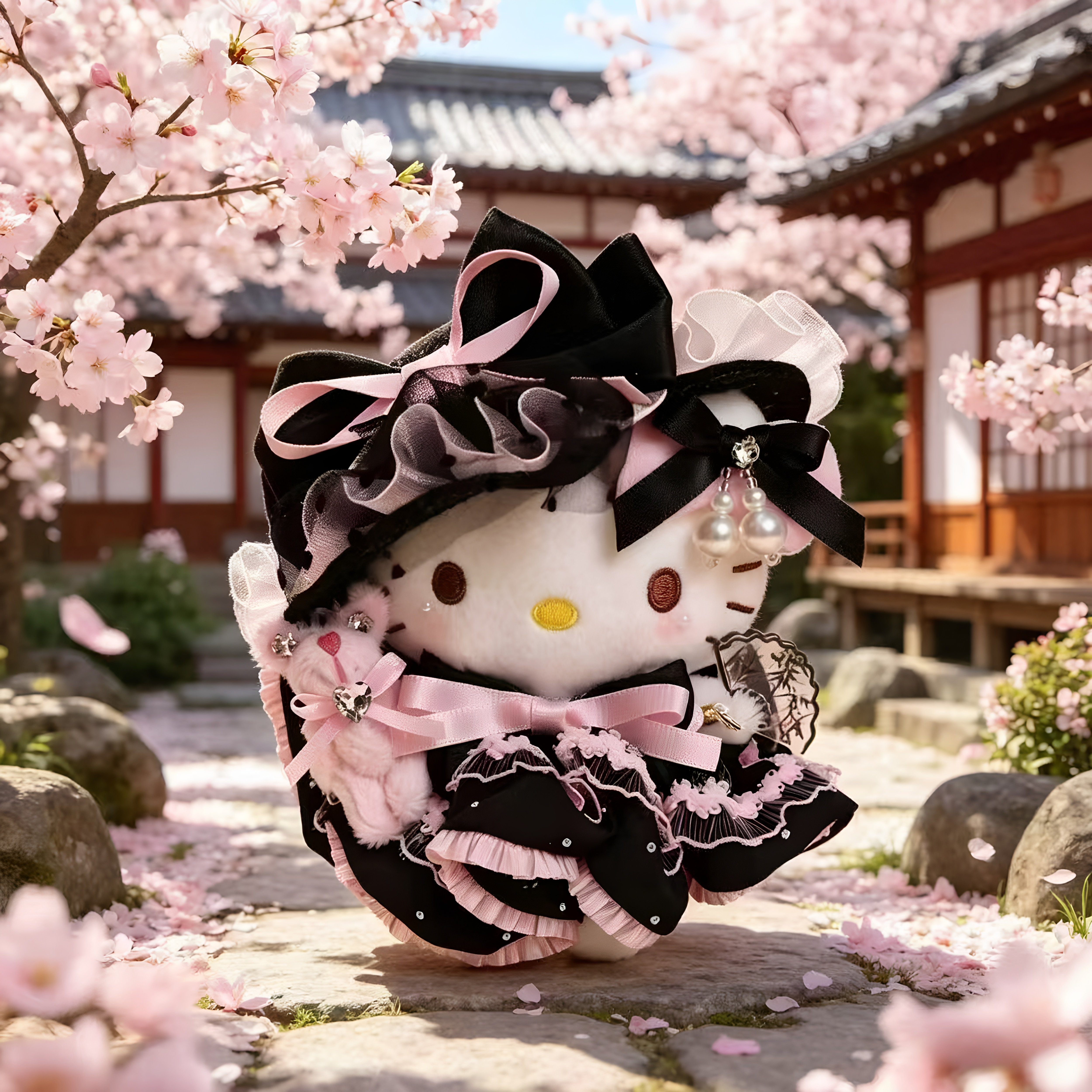 正版kitty春日包挂件玩偶车毛绒