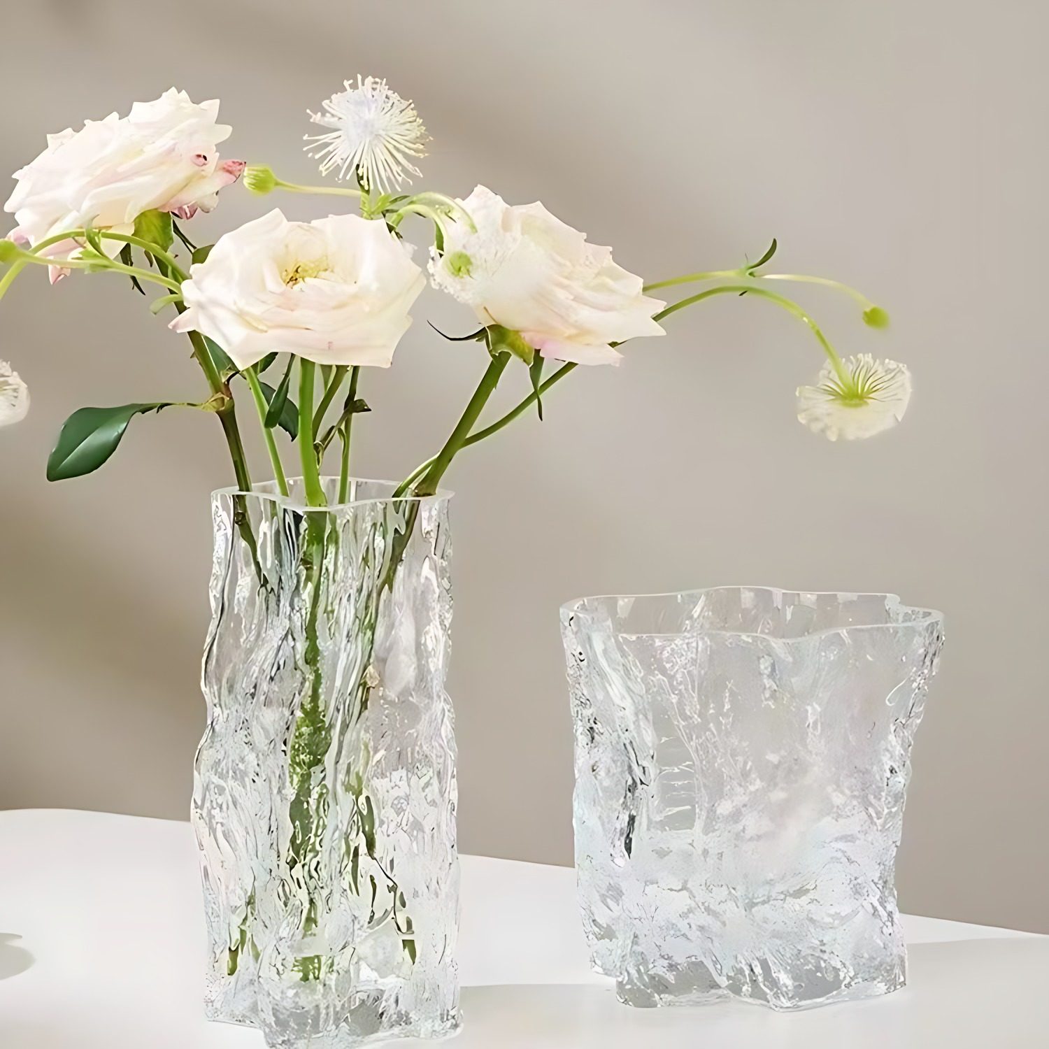 玻璃花瓶透明水养插花瓶轻奢高级感大号水培植物瓶ins鲜花瓶