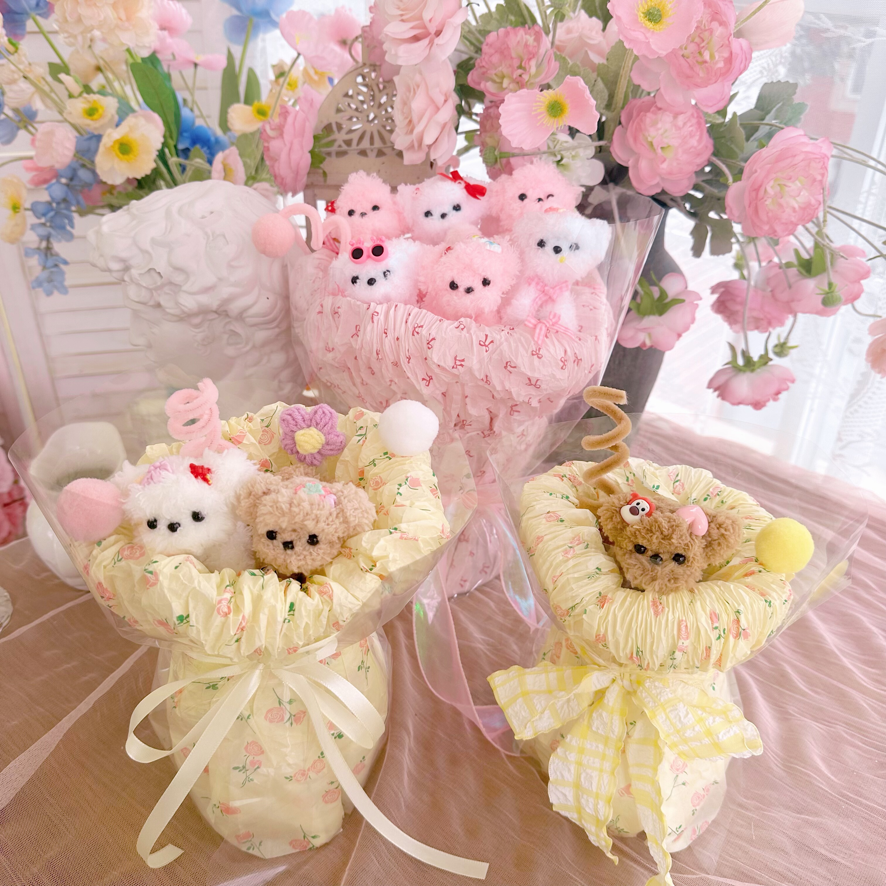 扭扭棒小狗花束送女生生日礼物