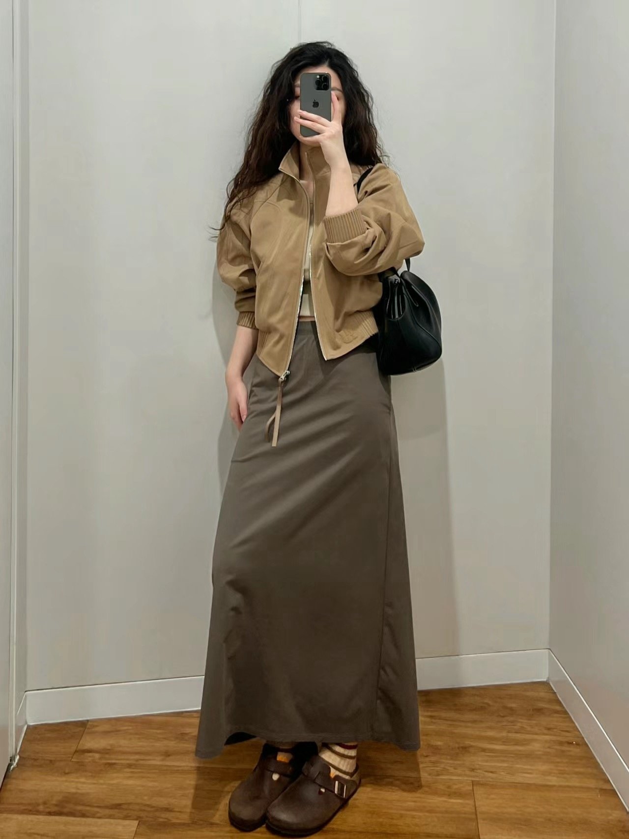 日系夏季超弹半身裙高弹力长裙女下摆侧开叉通勤凉感显瘦468805