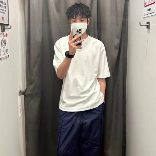 日系夏男女装大师T宽松圆领纯色T恤五分袖短袖凉感475355/465185