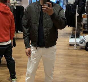 日单冬季飞行员夹克棒球服羽绒服军旅式休闲保暖男装外套445765