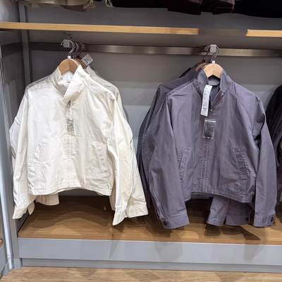 春季新款女装男装立领百搭拉链棉混纺休闲短款外套夹克上衣484032