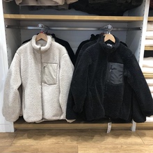 日单男女同款休闲立领防风摇粒绒茄克羊羔绒夹克宽松外套473071