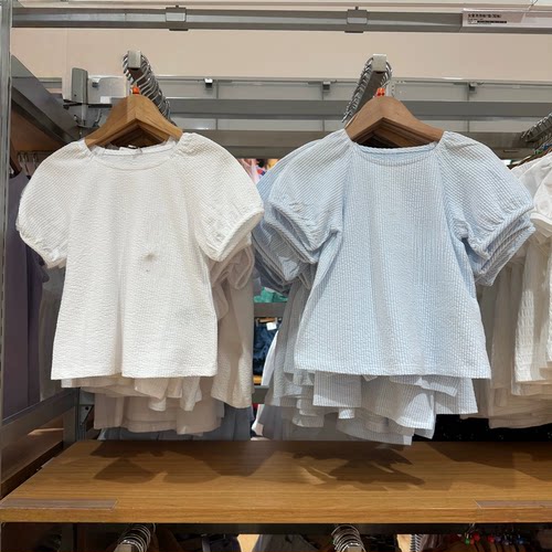 童装女童泡泡袖T恤休闲短袖针织迷你裙裤短裙夏季485778 486220