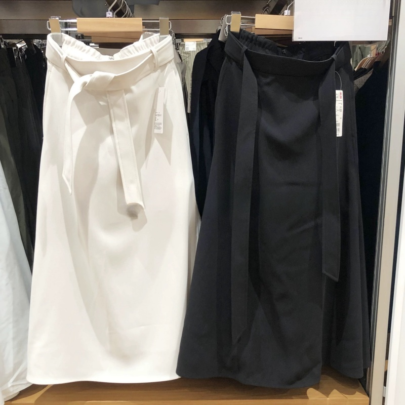 日系女装垂感长裙系腰带显瘦休闲百搭半身裙长裙子春夏季477510