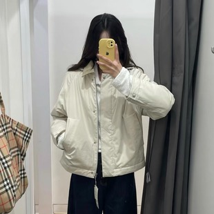 女装空气棉服短茄克连帽外套保暖棉衣休闲翻领夹克秋冬新款479764