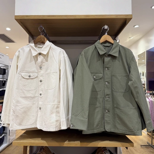 春季男装女装休闲全棉茄克外套工装宽松上衣多口袋长袖夹克483819