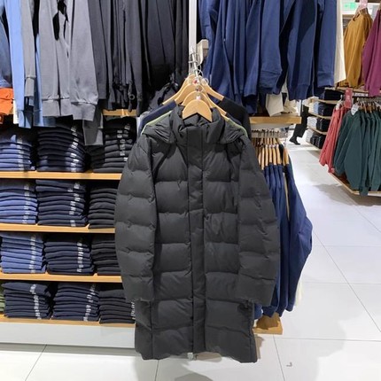 试衣间冬季男装冬中长款无缝羽绒大衣羽绒服保暖连帽外套459625