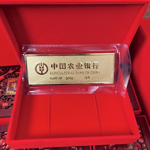 农业银行仿真金条500克金砖纪念品金店柜台样品家居50克吉祥物品