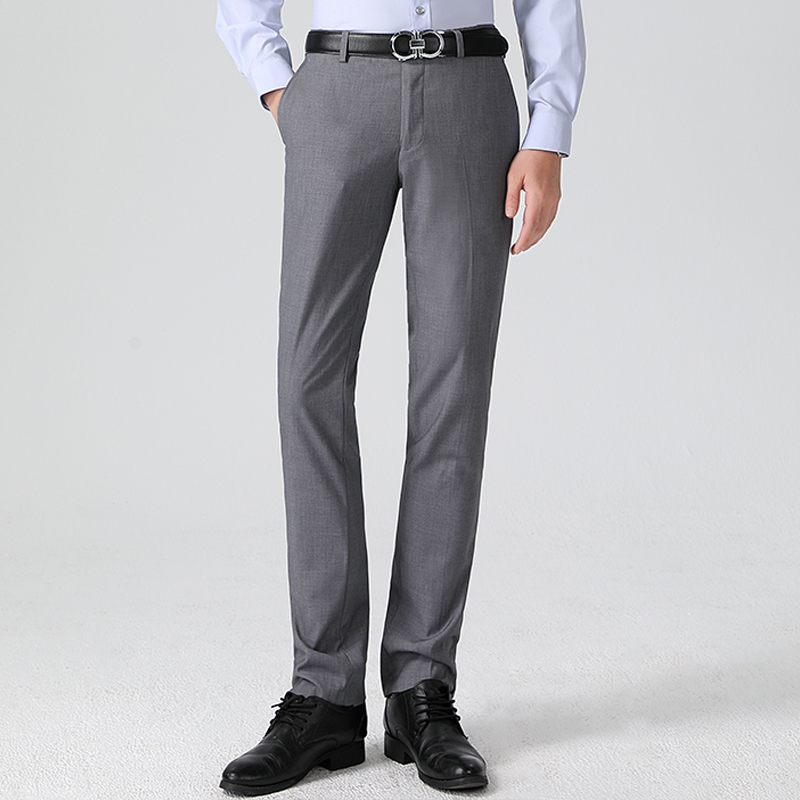 上班男士浅灰色西裤春