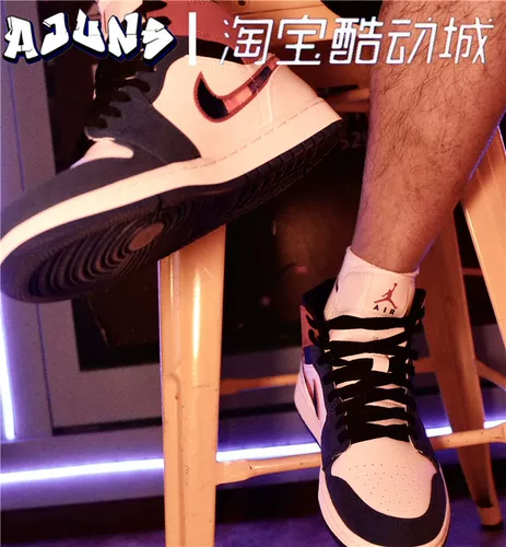 JORDAN 1 середина AJ1 Black and Orange Buck Depound Gassaption Mid Top Basketball Shoes 554724-132 852542