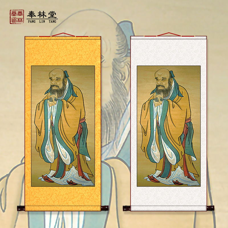 鬼谷子王诩画像挂画祖师纵横家创始人学习卷轴装饰画国画包邮
