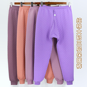 中老年人高腰加厚秋裤 大码 加肥加裆三层棉毛裤 女款 秋冬夹棉保暖裤