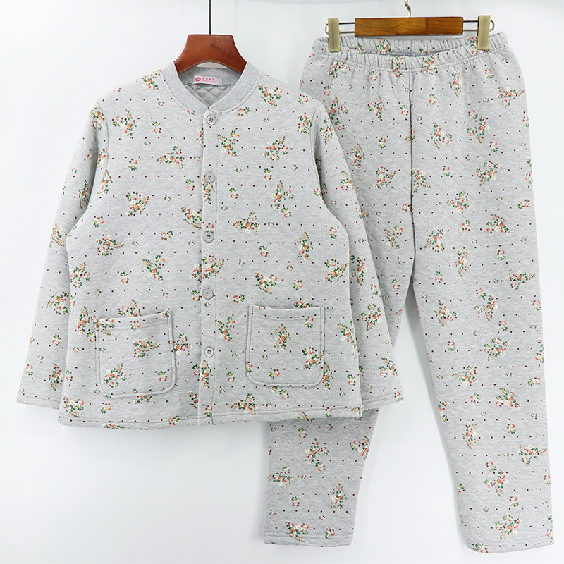 女纯棉开衫家居服套装中老年人开身保暖内衣三层加厚开襟线衣线裤,女士内衣/男士内衣/家居服,保暖套装,淘宝优惠券,粉丝福利购,淘宝优惠卷