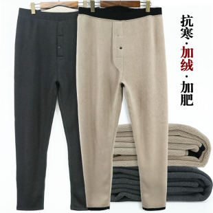 中老年人加肥加大高腰棉裤 加绒加厚宽松肥佬绒裤 男保暖裤 秋冬大码