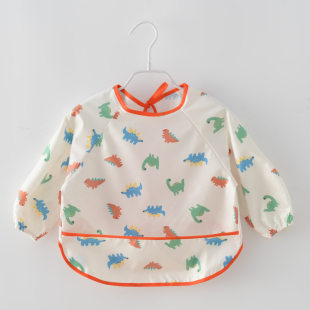 儿童免洗罩衣宝宝吃饭防脏围兜全身防水反穿衣婴儿外穿围兜超轻薄