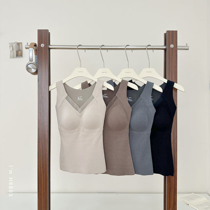 238新3D立体无痕贴合固定杯可机洗石墨烯发热背心H8803