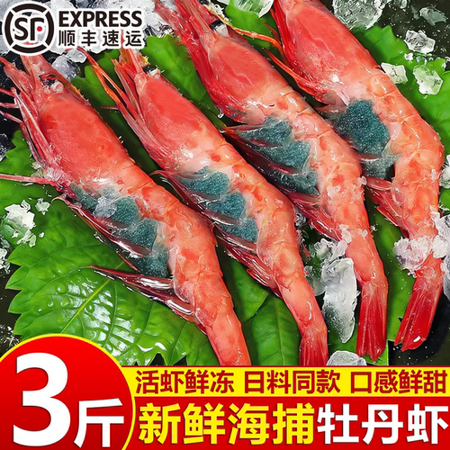 牡丹虾刺身鲜活速冻海鲜水产