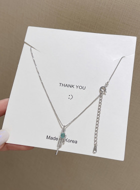 韩国东大门2021新款时尚锆石钛钢项链个性气质锁骨链项饰