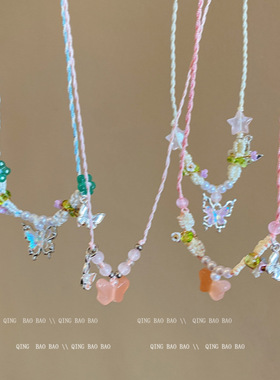 ins风设计感蝴蝶吊坠项链女时尚起新中式超仙爆款锁骨链项饰合集