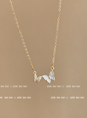 设计感蝴蝶钛钢项链女时尚超仙气质百搭高级感小众个性项饰品