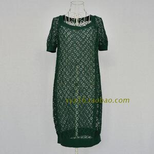 敦系列夏装新款女中长款短袖圆领镂空衬衫上衣品牌正品折扣