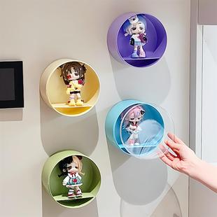壁挂盲盒展示架收纳亚克力纯色防尘手办展示柜展示盒家用