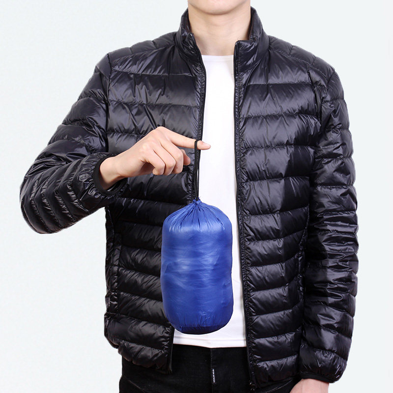 冬季2025新款男士短款外套轻薄羽绒服男生款爸爸立领夹克大码男装