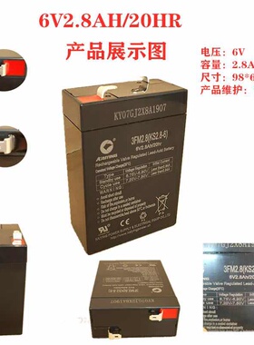 LONGWAY 3FM2.8 6V2.8AH/20hr 手电筒探照灯电子秤蓄电池电瓶