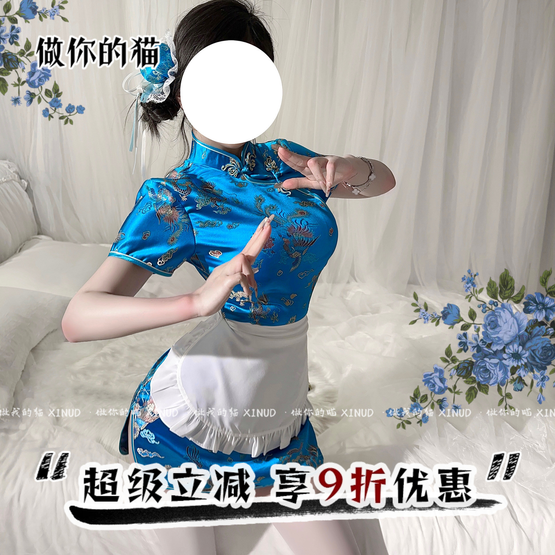 做你的猫：中华小厨娘 *新款改良旗袍cos软妹萝莉中式女仆连衣裙