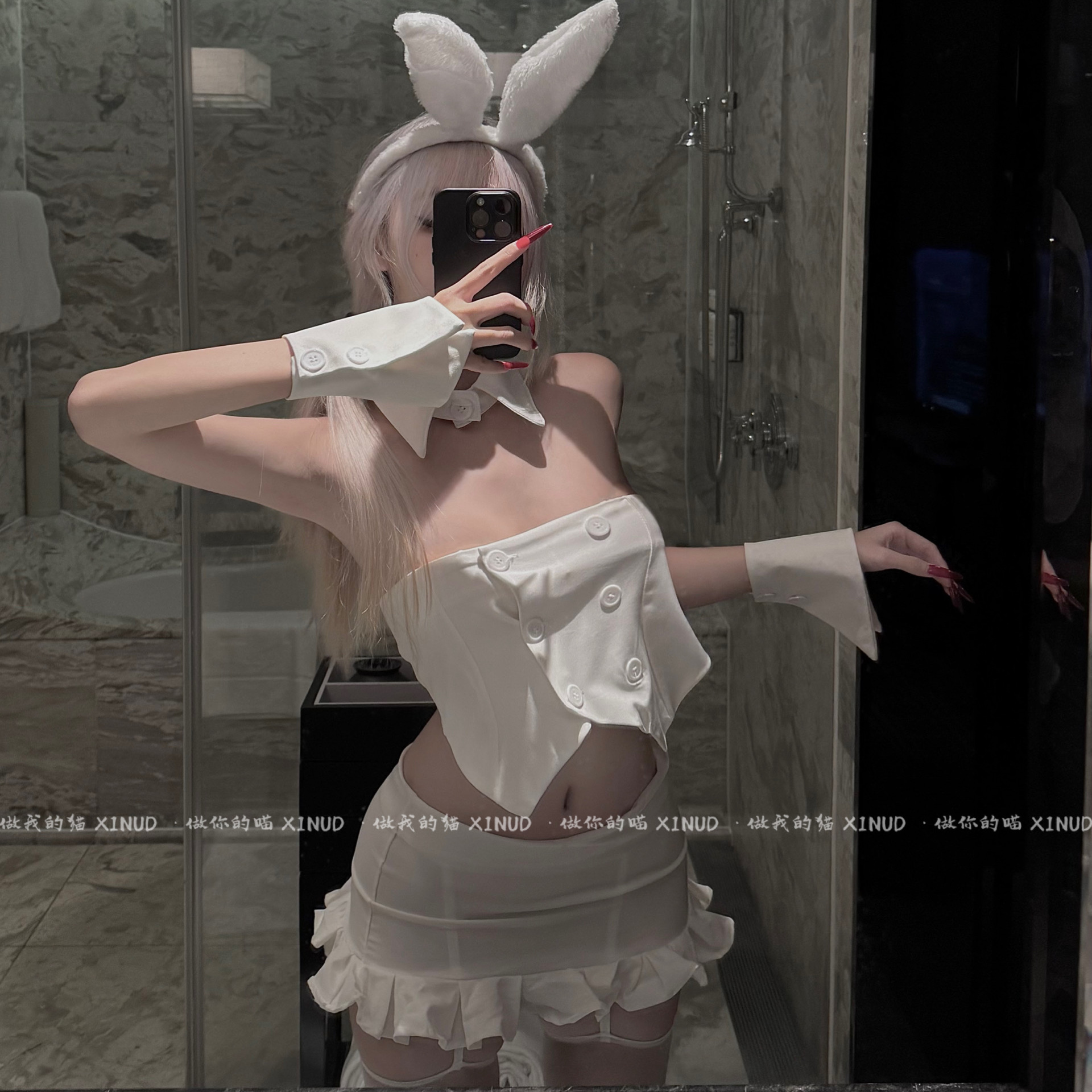 做你的猫：陪小兔子玩嘛*清纯可爱甜妹气质cos兔女郎新款制服套装