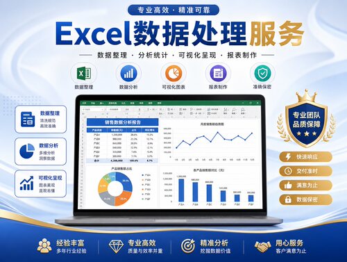 Excel专业代做表格制作数据处理函数公式透视表图表分析定制