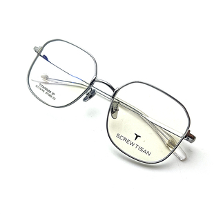 SCREWTISAN ST1269银色小众质感设计师品牌眼镜框架超轻纯钛气质