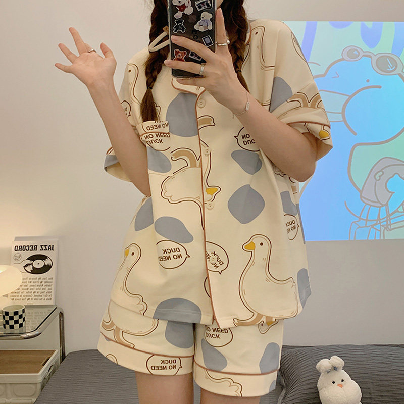 淳织芯女士纯棉自由鸭子卡通