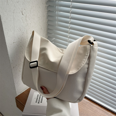 简约布包女车缝线放书包