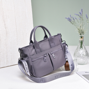 女士托特包大容量手提斜挎包多隔层轻便通勤包上班洋气手提包布包