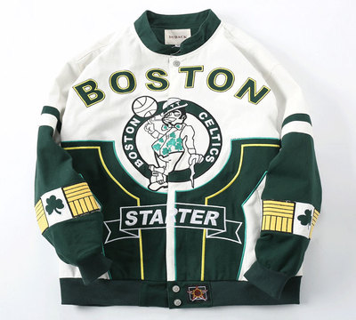 杜戴克立领秋冬宽松刺绣棒球服