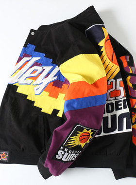 杜戴克2024新款NBA太阳队棒球服男女潮牌保罗外套宽松加厚夹克