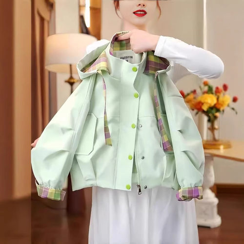 女童外套春秋款2026新款洋气童装女孩春季冲锋衣上衣儿童衣服春装